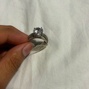 Silver and White CZ Ring with Center Piece Model 4